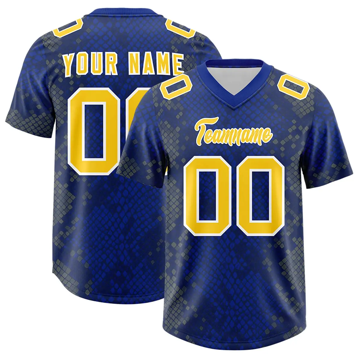 Royal Snakeskin Graffiti Pattern Authentic Football Jersey