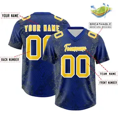 Royal Snakeskin Graffiti Pattern Authentic Football Jersey 2