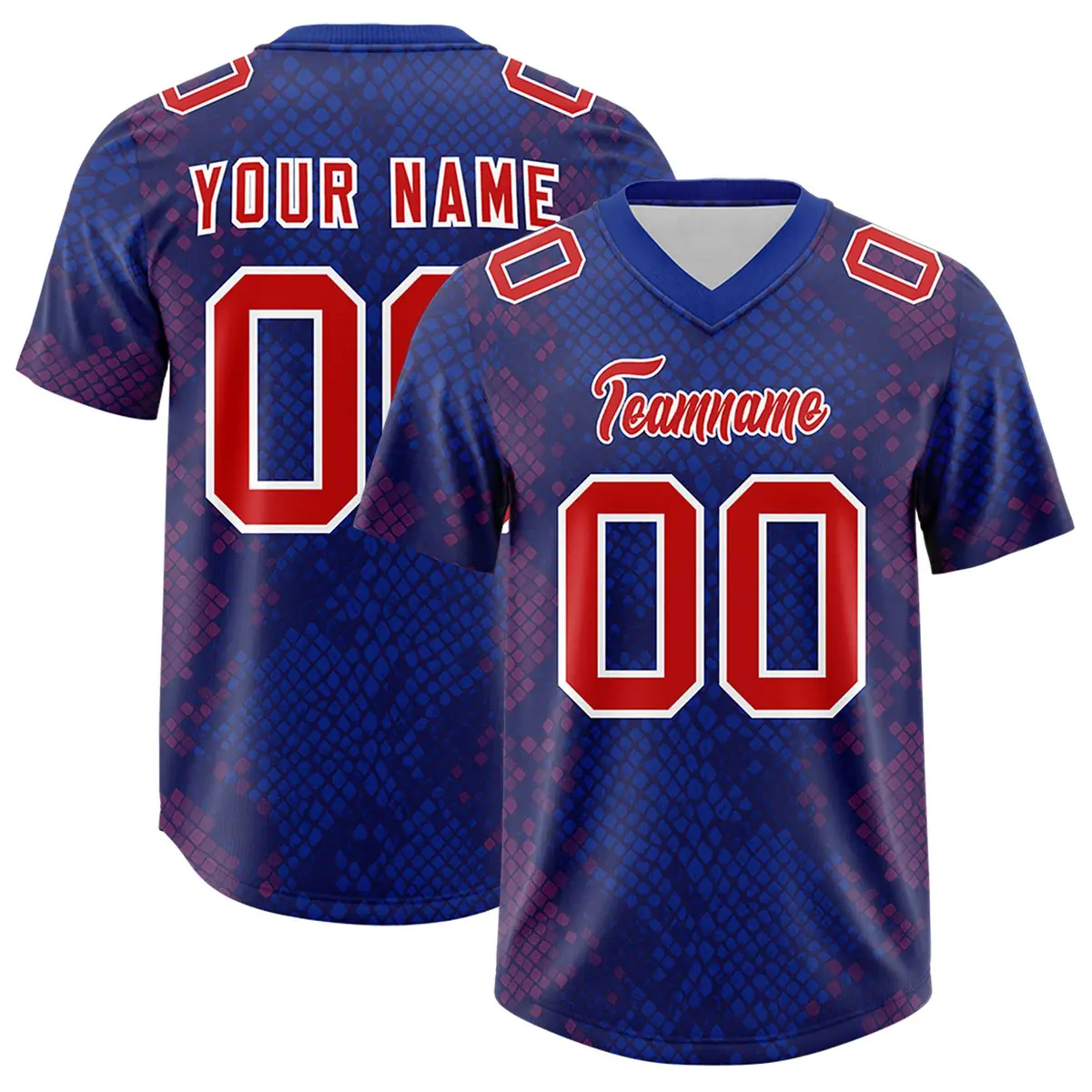 Royal Snakeskin Graffiti Pattern Authentic Football Jersey