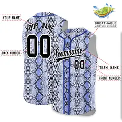 Royal Snakeskin Pattern Sleeveless Baseball Jersey 2