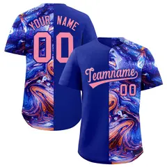 Royal Split Fluid Pattern Authentic Baseball Jersey