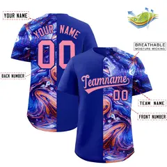 Royal Split Fluid Pattern Authentic Baseball Jersey 2