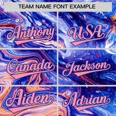 Royal Split Fluid Pattern Authentic Baseball Jersey 3