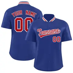 Royal Stand Collar Classic Baseball Jersey 1