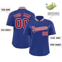 Royal Stand Collar Classic Baseball Jersey 2