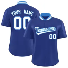 Royal Stand Collar Classic Baseball Jersey