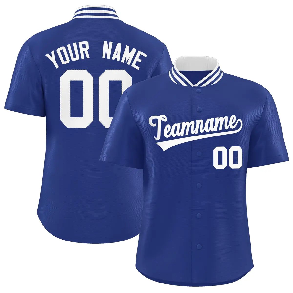 Royal Stand Collar Classic Baseball Jersey