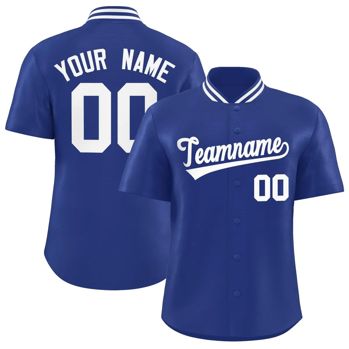 Royal Stand Collar Classic Baseball Jersey