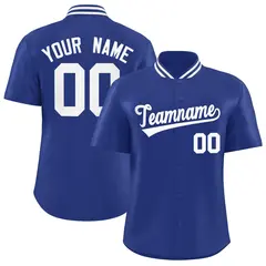 Royal Stand Collar Classic Baseball Jersey