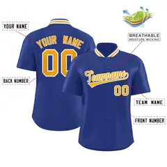 Royal Stand Collar Classic Baseball Jersey 2