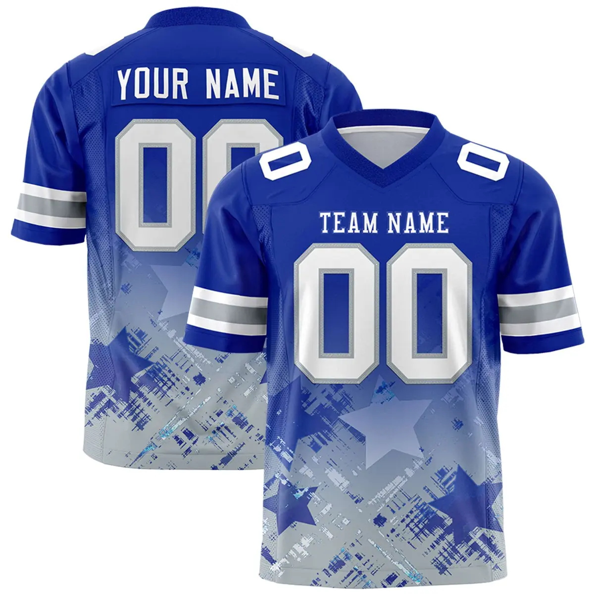 Royal Star Gradient Flag Football Jersey