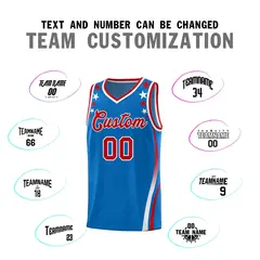 Royal Star Pattern Color Block Shoulders Basketball Jersey 4