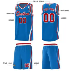 Royal Star Pattern Color Block Shoulders Basketball Jersey 5