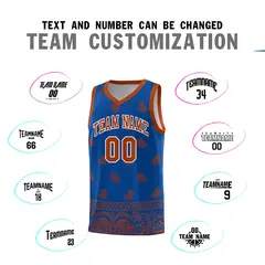 Royal Texas Orange Cashew Pattern Basketball Uniform Jersey 18