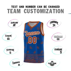 Royal Texas Orange Cashew Pattern Basketball Uniform Jersey 25
