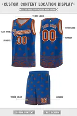 Royal Texas Orange Cashew Pattern Basketball Uniform Jersey 26