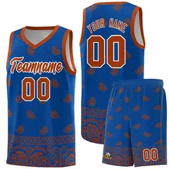 Royal Texas Orange Cashew Pattern Basketball Uniform Jersey 29
