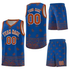 Royal Texas Orange Cashew Pattern Basketball Uniform Jersey 41