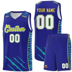 Royal Tiger Claw Pattern Sports Uniform Basketball Jersey 1