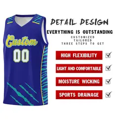 Royal Tiger Claw Pattern Sports Uniform Basketball Jersey 2