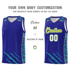 Royal Tiger Claw Pattern Sports Uniform Basketball Jersey 3