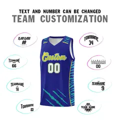 Royal Tiger Claw Pattern Sports Uniform Basketball Jersey 4