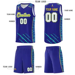 Royal Tiger Claw Pattern Sports Uniform Basketball Jersey 5