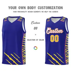 Royal Tiger Claw Pattern Sports Uniform Basketball Jersey 3
