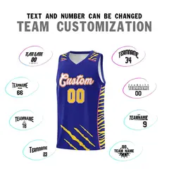 Royal Tiger Claw Pattern Sports Uniform Basketball Jersey 4