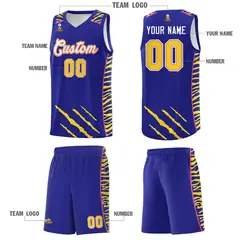 Royal Tiger Claw Pattern Sports Uniform Basketball Jersey 5