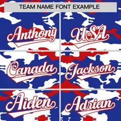 Royal White and Red Camo Sleeveless Baseball Jersey 3