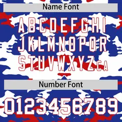 Royal White and Red Camo Sleeveless Baseball Jersey 4