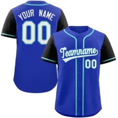 Royal White-Aqua Raglan Sleeves Baseball Jersey