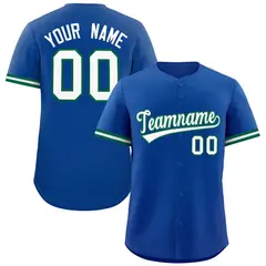 Royal White Authentic Full-Button Baseball Jersey