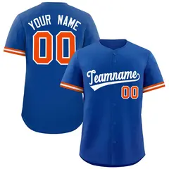 Royal White Authentic Full-Button Baseball Jersey 1
