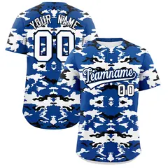Royal White Black Camo Authentic Baseball Jersey
