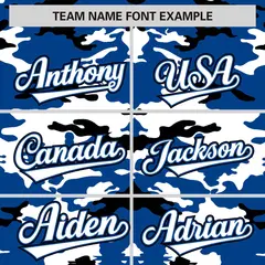Royal White Black Camo Authentic Baseball Jersey 3