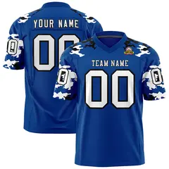 Royal White-Black Camo Authentic Football Jersey 1