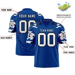 Royal White-Black Camo Authentic Football Jersey 2