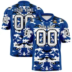 Royal White-Black Camo Authentic Football Jersey 1
