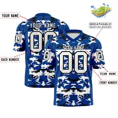 Royal White-Black Camo Authentic Football Jersey 2