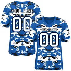 Royal White-Black Camo Authentic Football Jersey