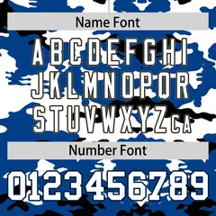 Royal White-Black Camo Authentic Football Jersey 4