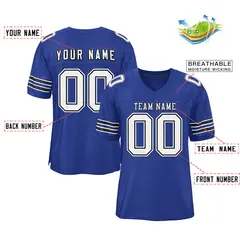 Royal White-Black Classic Mesh Football Jersey 2