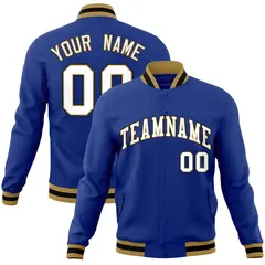 Royal White-Black Classic Varsity Full-Snap Letterman Jacket 1