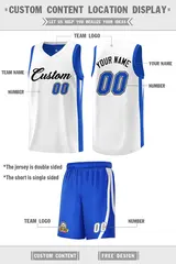 Royal White-Black Double Side Men Basketball Jersey 2