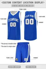 Royal White-Black Double Side Men Basketball Jersey 4