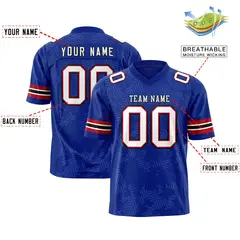 Royal White-Black Graffiti Line Authentic Football Jersey 2