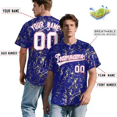 Royal White Black & Shiny Gold Cracked Foil Mesh Baseball Jersey 2