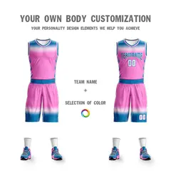 Royal White Blue-White Gradient Basketball Jersey Set 3